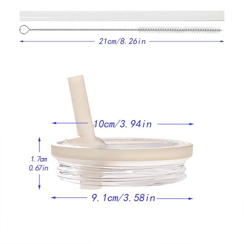 Aooiiysd 2 Pack Stanley Lid Replacement 40 oz, for Stanley Quencher H2.0, Spill-Proof Design, High-End Anti-Fall And Heat-Resistant Material(Cream) - Image 3